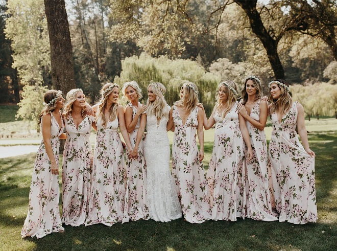 In Bloom On Trend Floral Bridesmaid Dresses