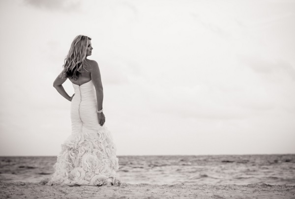 Destination Wedding Beach Bride, Dreams Riviera Cancun, On the beach