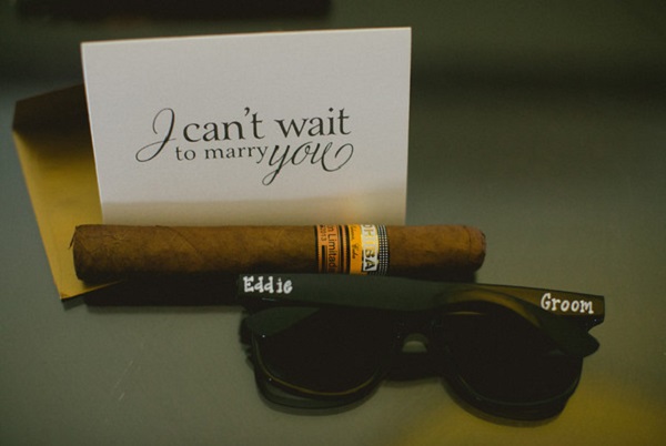 I Can't Wait to marry You sign with Cigar, Punta Cana Destination Wedding