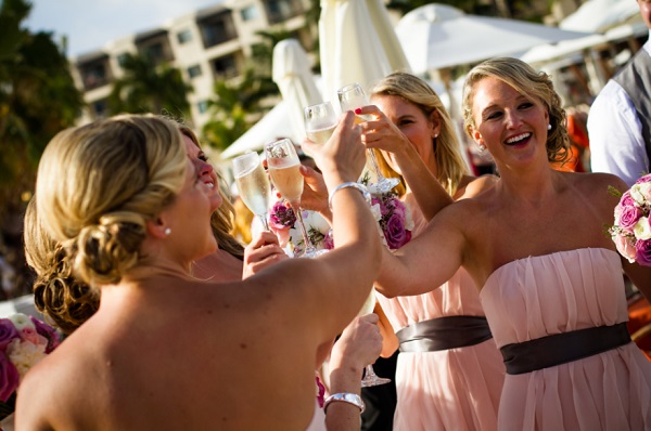 Destination Wedding Bridesmaids toast Dreams Riviera Cancun