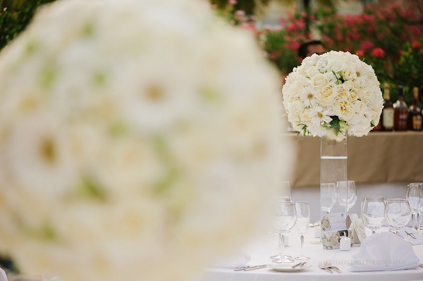 white centerpieces rounds