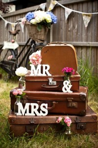 wedding luggage decor