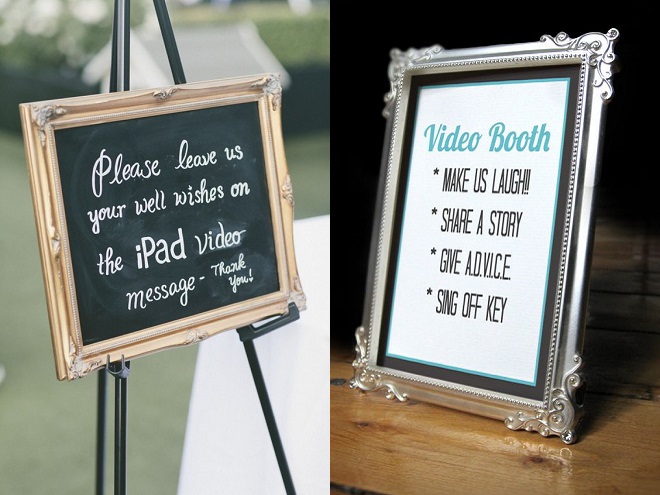 Video booth signs